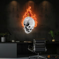 Load image into Gallery viewer, Infernal Glow Skull & Fire Neon Light Artwork