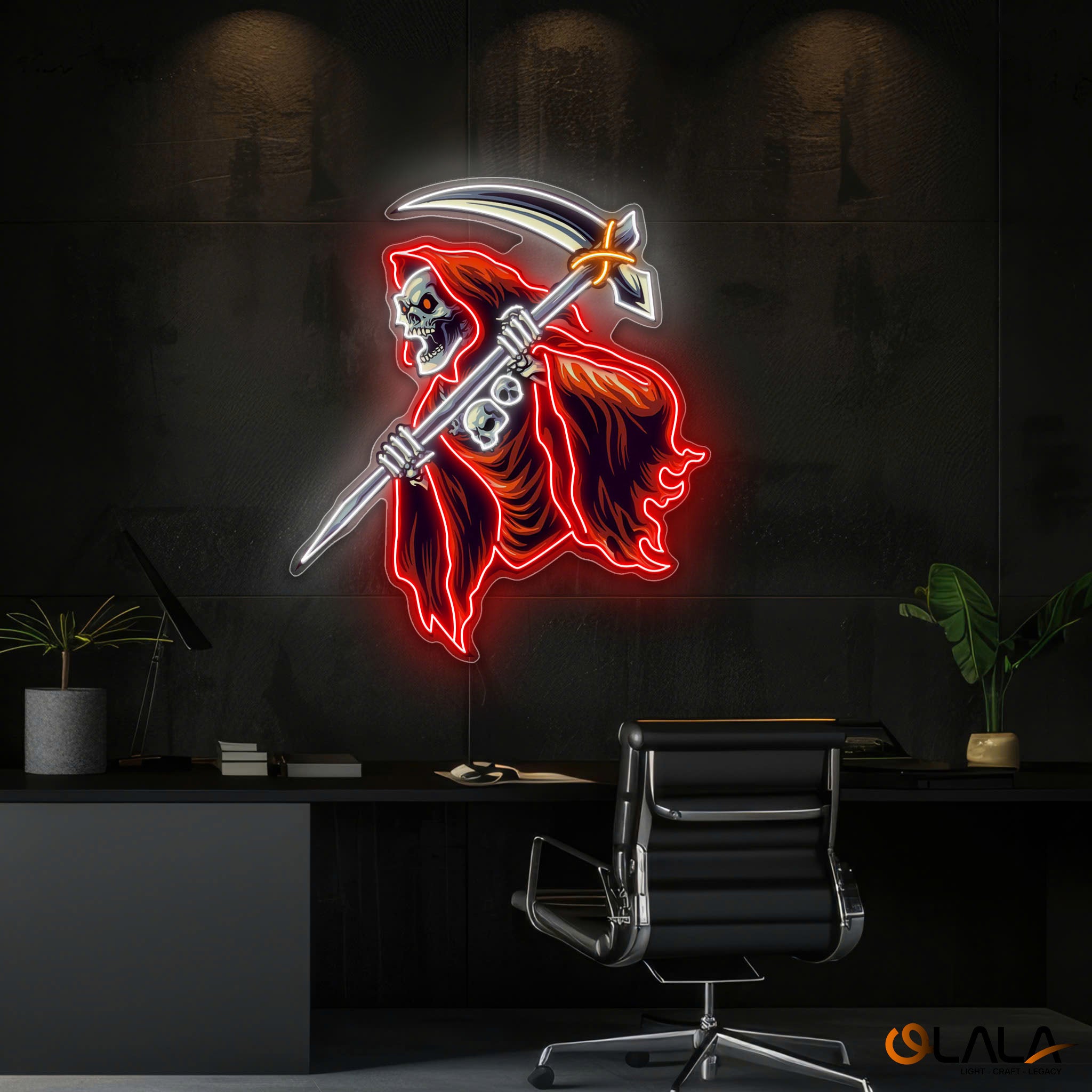 Skull of the Reaper Neon light Artwork