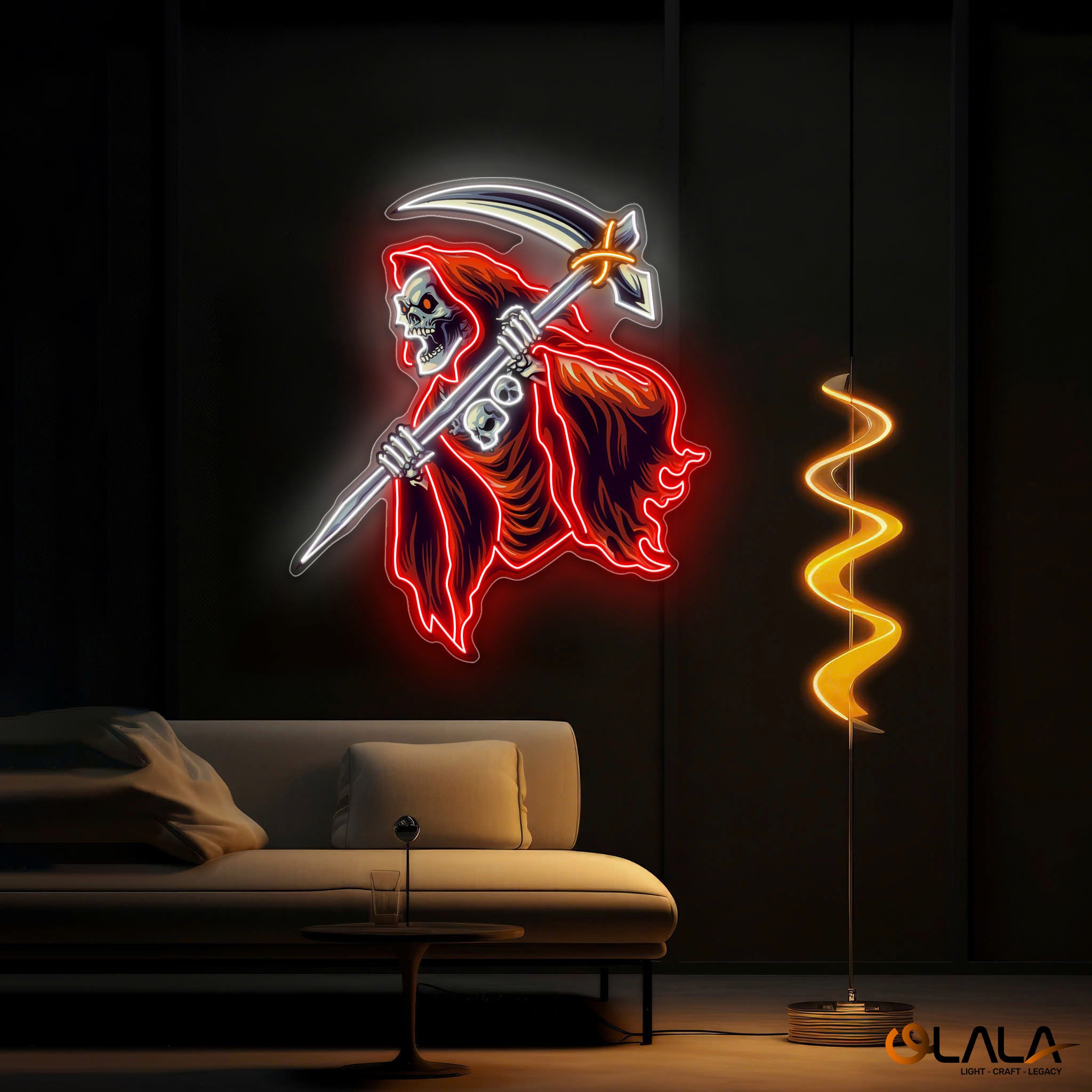Skull of the Reaper Neon light Artwork