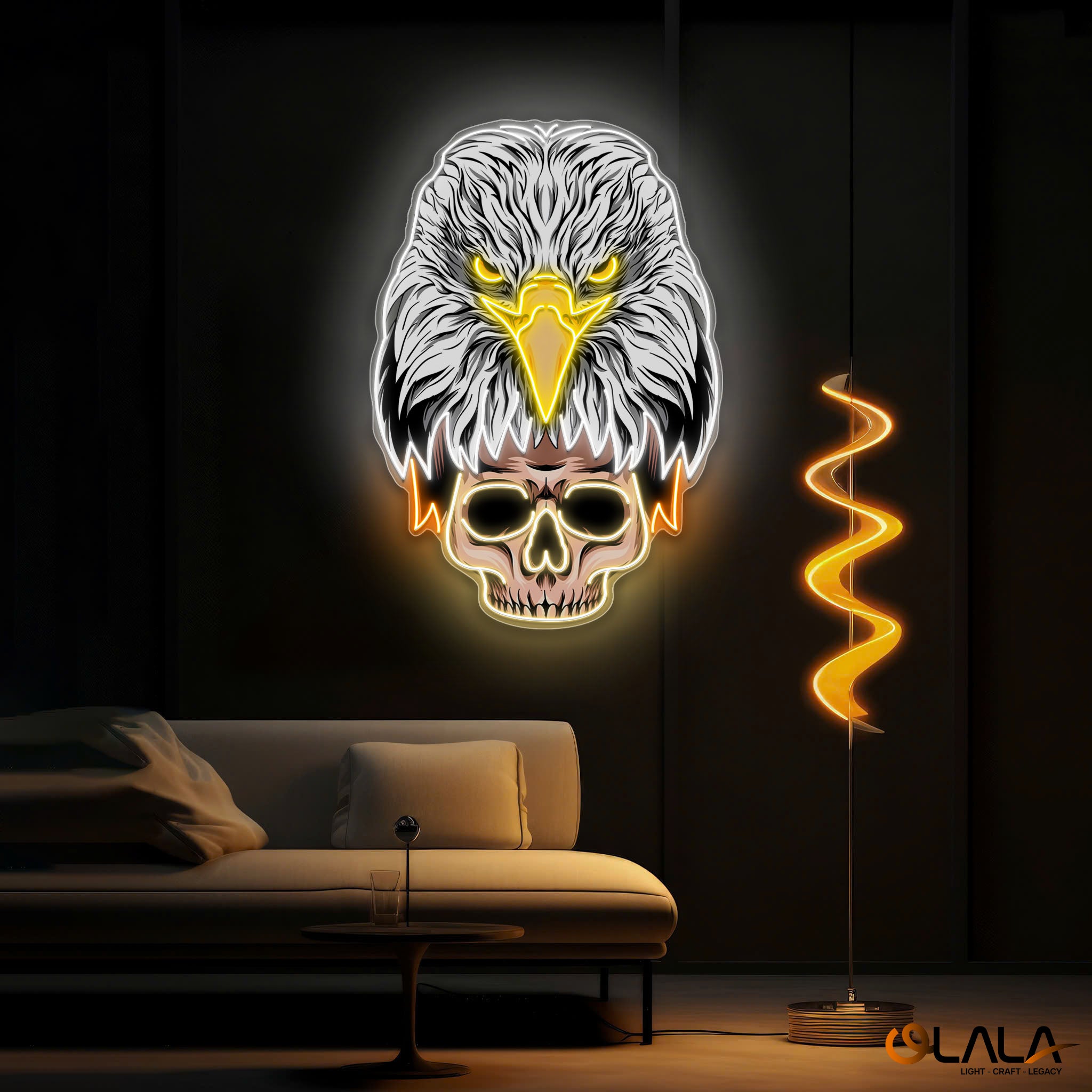 Eagle’s Fury, Skull’s Legacy Neon light Artwork