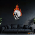 Load image into Gallery viewer, Infernal Glow Skull & Fire Neon Light Artwork
