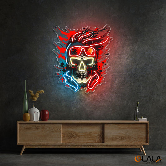 Vision of the Undead Neon Skull & Glasses Neon Light Artwork