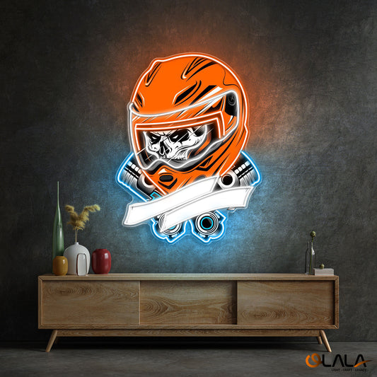 Gearhead’s Graveyard Skull & Repair Neon Light Artwork